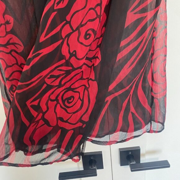 Coldwater Creek Sleeveless Cardigan Vest Lightweight Sheer Floral Print One Size - Picture 3 of 8